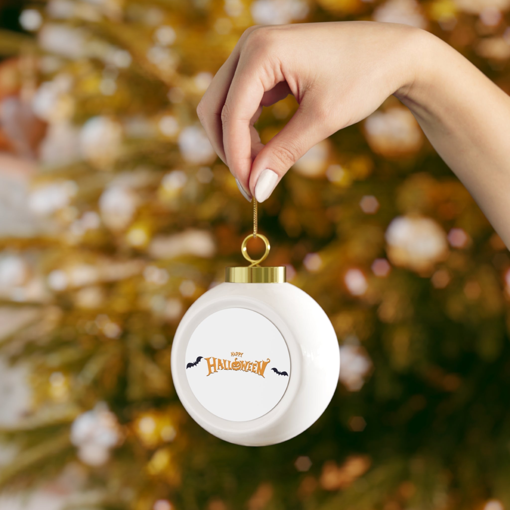 Halloween with Bats | Christmas Ball Ornament